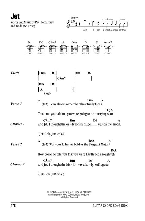 Paul McCartney "Jet" Sheet Music Notes | Download Printable PDF Score 48136