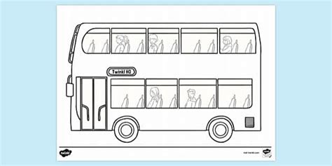 FREE! - Big Double Decker Bus Colouring Sheet | Twinkl