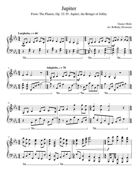 Jupiter Sheet music for Piano (Solo) | Musescore.com