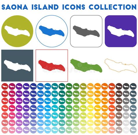 Saona Island Icons Collection. Stock Vector - Illustration of icon ...