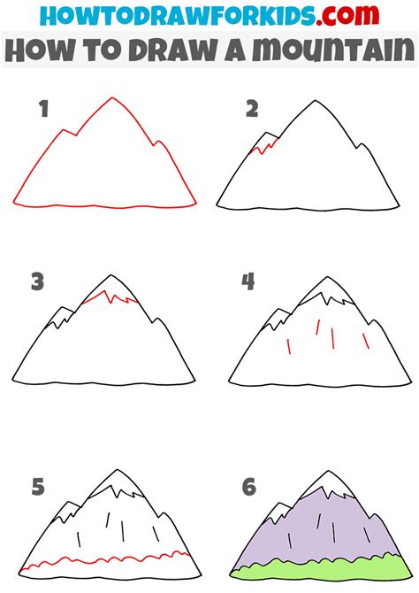 How to Draw a Mountain - Easy Drawing Tutorial For Kids