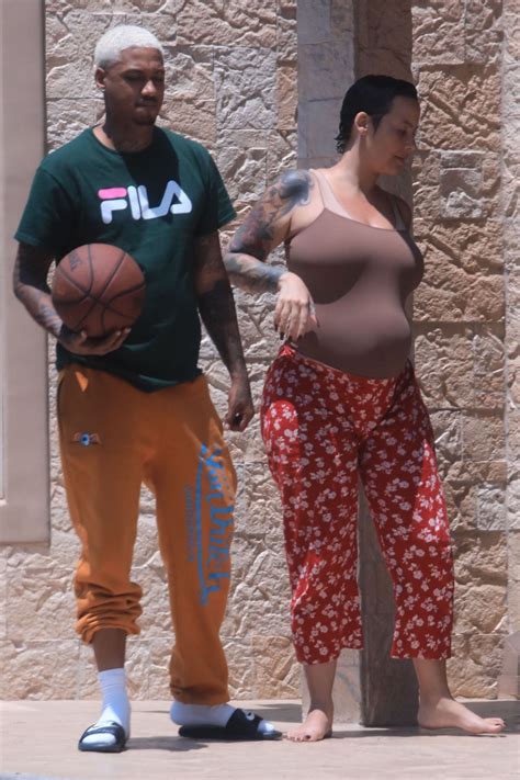 Pregnant AMBER ROSE and Alexander Edwards Out in Los Angeles 07/07/2019 ...