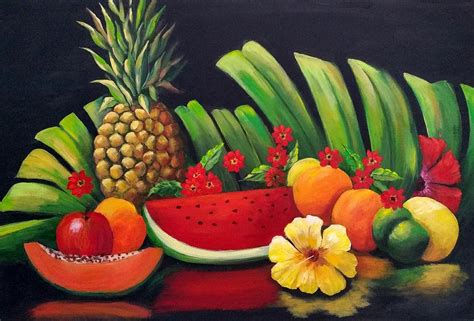 Tropical Fruit Painting by Rosie Sherman