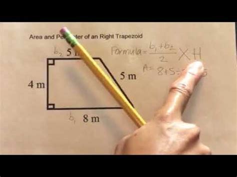 How to find the Area and Perimeter of a Right Trapezoid - YouTube