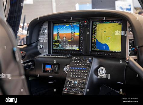 Digital cockpit also called glass cockpit, with avionics system G1000 ...