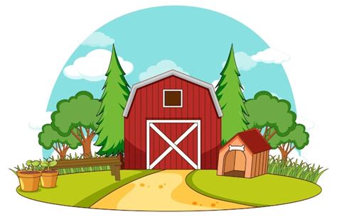 Free Vector | A simple barn in nature background