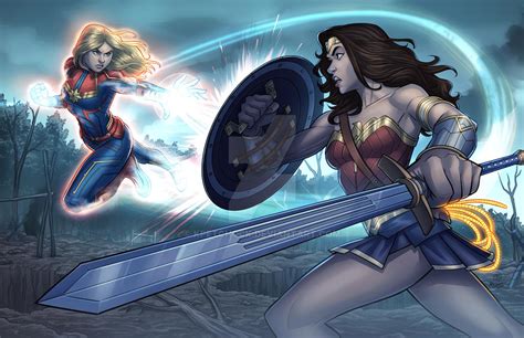 Capt. Marvel Vs. Wonder Woman-Marvel/DC Crossover by kpetchock on ...