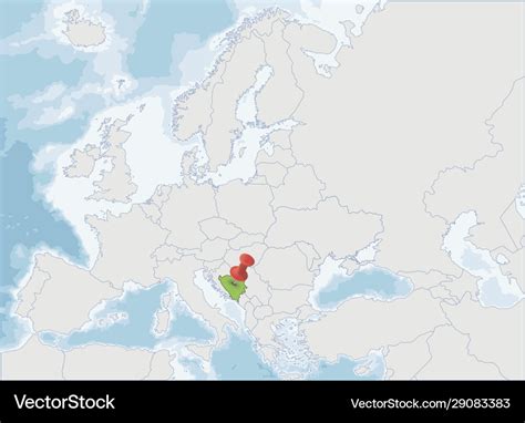 Bosnia and herzegovina location on europe map Vector Image