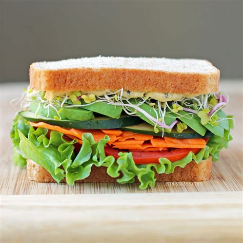 Garlic Herb Veggie Sandwich - Emily Bites