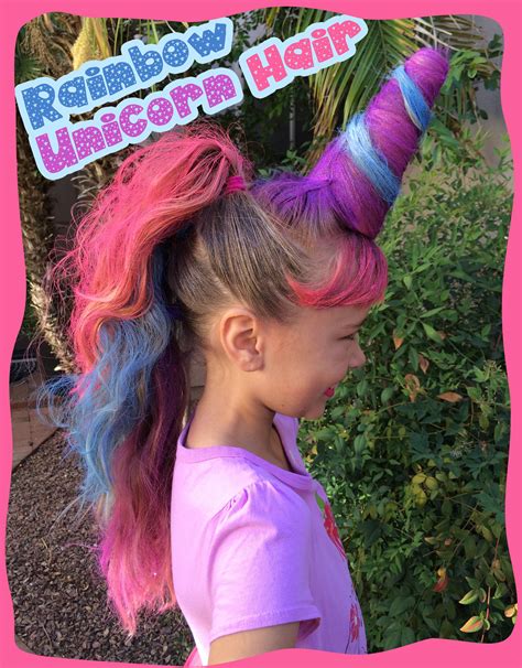 Crazy hair day FAVORITE! Rainbow Unicorn Hair. (We used a Styrofoam ...