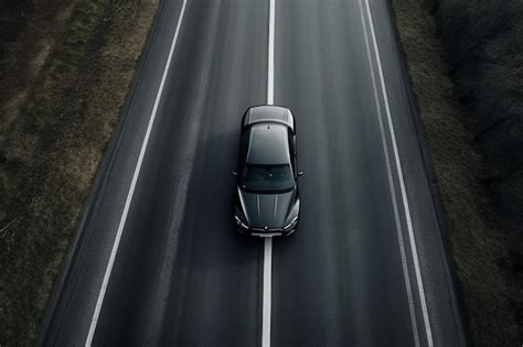 Premium AI Image | Aerial view of a car on the road