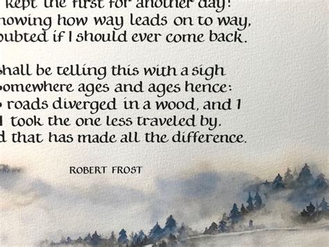 Graduation gift Robert Frost The Road Less Traveled poem print Office ...