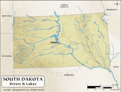 South Dakota River Map, South Dakota Rivers and Lakes