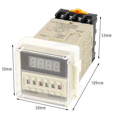 DH48S-S Rơ Le Hẹn Giờ 0.1S-99H 12V 1NO 1NC, Nguồn: 12VDC, tiếp điểm: 5A ...