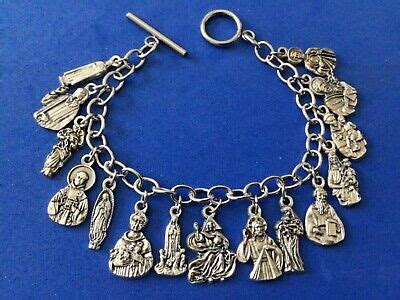 Custom Religious Catholic Saint Medal Charm Bracelet FIGURE Medals ...