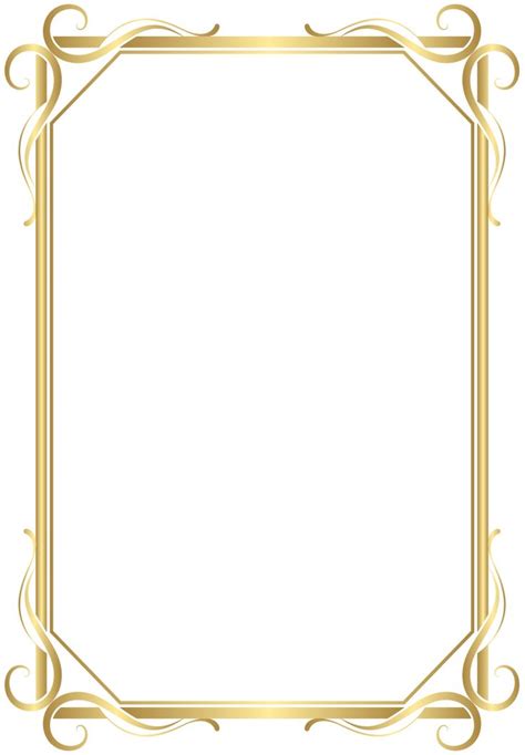 Frame Border Transparent PNG Gold Image | Gallery Yopriceville - High ...