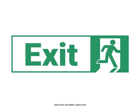 Printable Exit Sign Template – Free Printable Signs