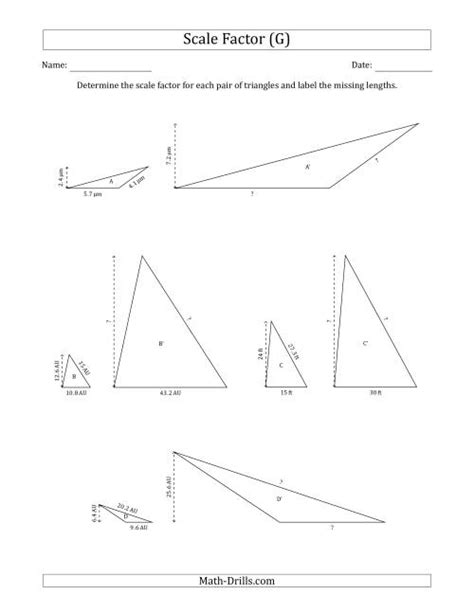 Determine the Scale Factor Between Two Triangles and Determine the ...