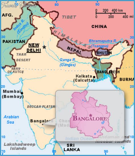 Bangalore Map - TravelsFinders.Com