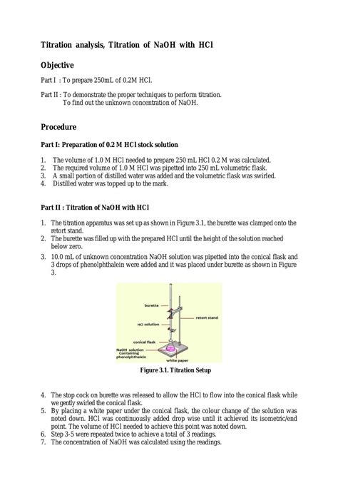 Titration of Sodium Hydroxide with Hydrochloric acid | FSC107 - General ...