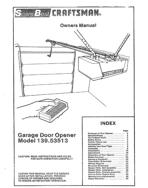 Sears Garage Door Opener Installation Manual