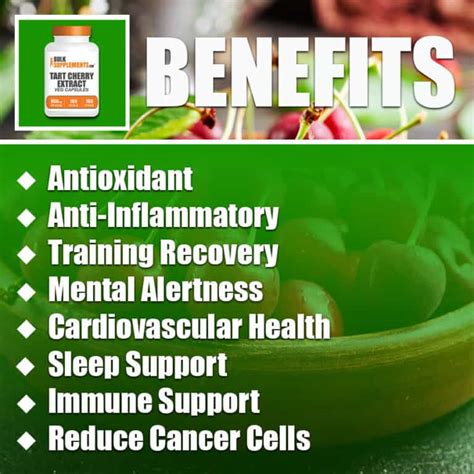 Tart Cherry Extract Capsules: Benefits, Dosages and Side Effects ...