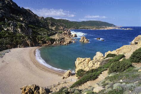 Spiaggia di Cala li Cossi beach on island's north coast, Costa Paradiso ...