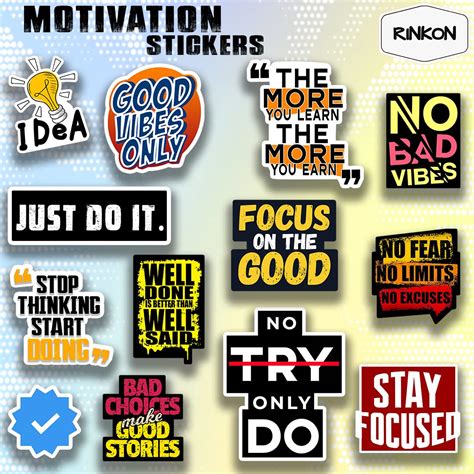 Buy Rinkon Motivation (Pack of 13 stickers ) Inspiration Vinyl Sticker ...