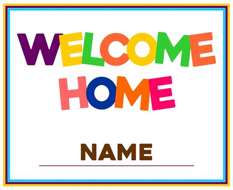 Printable Welcome Home Sign - Printable Word Searches