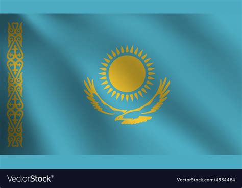 Kazakhstan flag Royalty Free Vector Image - VectorStock