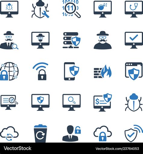 Cyber security icons Royalty Free Vector Image