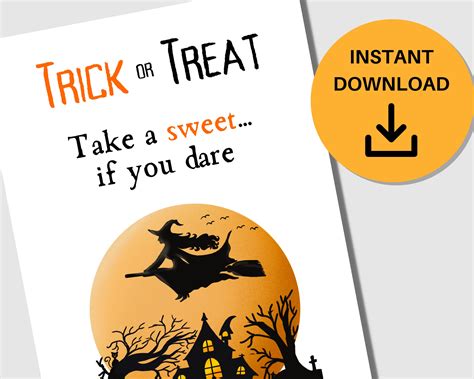 Printable Halloween Candy Sign, Halloween Candy Door Sign, Happy ...