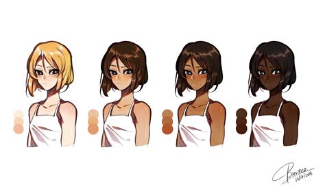 ☢︎ on Twitter: "Practice drawing different skin tones XD #digitalart # ...