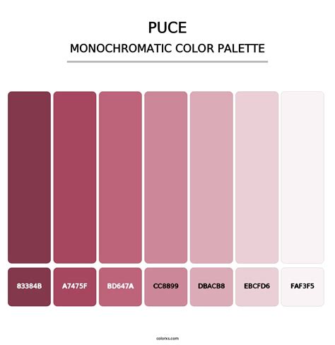 Puce color palettes - colorxs.com