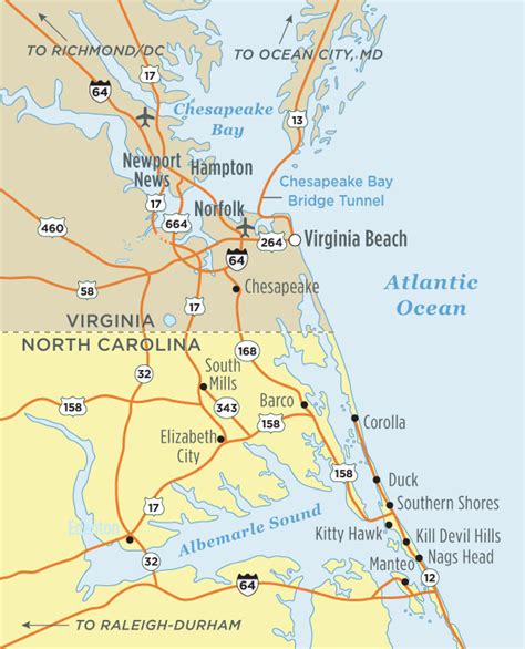 Outer Banks, NC Map | Visit Outer Banks | OBX Vacation Guide