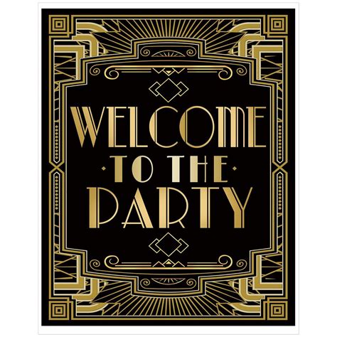 Roaring 20s Art Deco Poster|Welcome to Party|16x12inch A3 | Art deco ...