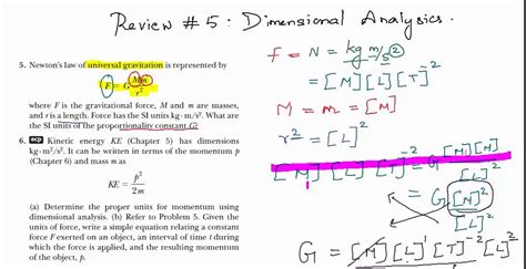 Finding dimensions of constant and finding formulas using dimensional ...