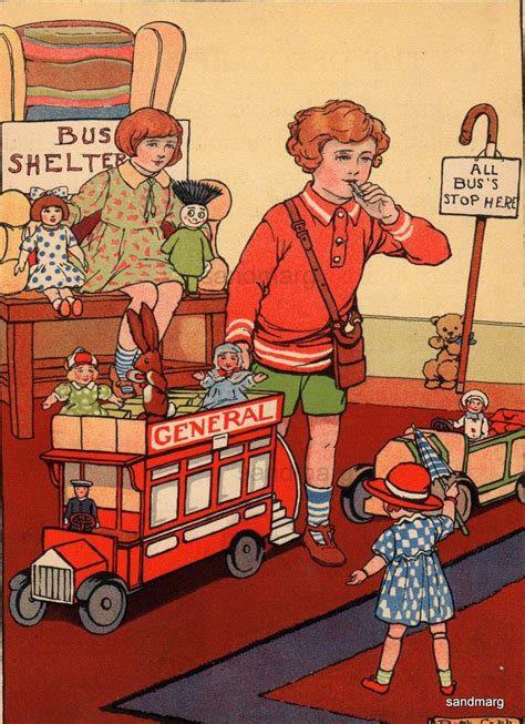 Vintage Childrens Storybook Illustration The Nursery Bus Ruth | Etsy ...