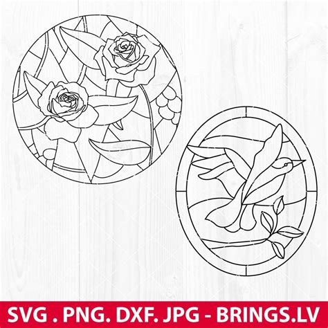 Stained Glass Patterns SVG, Stained Glass Rose SVG, Stained Glass Bird ...