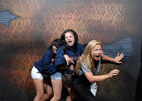 People Scared At Haunted House