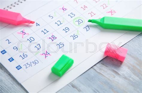 Calendar with a markers. Reminder. Date | Stock image | Colourbox