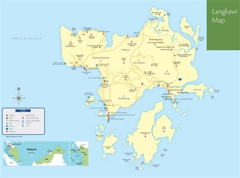 Langkawi hotels and sightseeings map | Map, Langkawi, Location map