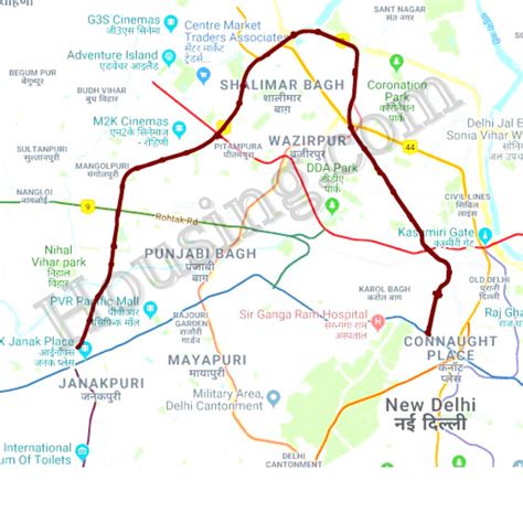 Delhi Metro Map Red Line