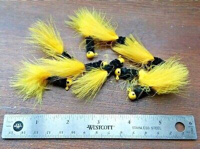 10ct 1/16th oz Marabou Jigs BUMBLEBEE Crappie Panfish Bass Walleye FREE ...