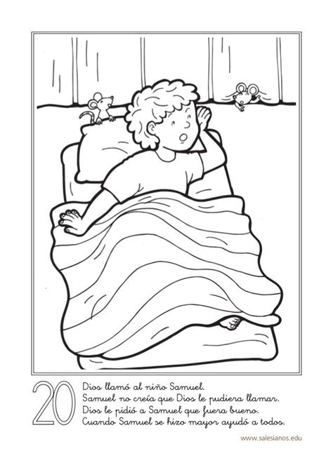 God Calls Samuel - Coloring Page - SundaySchoolist