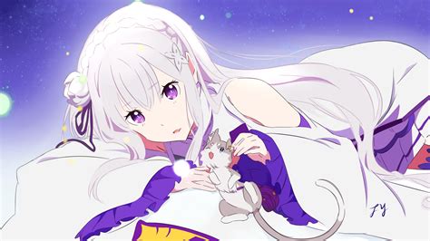 Emilia and Pack Re:ZERO HD Wallpaper by FY