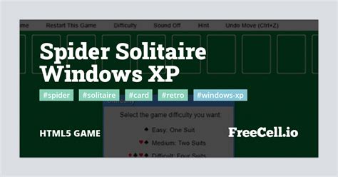 Spider Solitaire Windows XP - Play Online