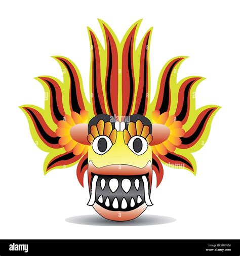 Sri Lankan devil dancing mask vector drawing - Vector Stock Photo - Alamy