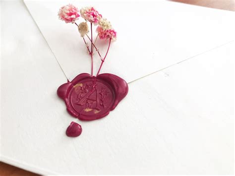 A,dry flower,envelope | Wax stamp, Wax seal stamp, Pressed flowers