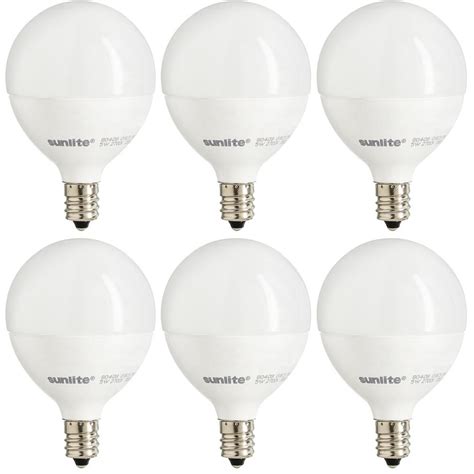 Sunlite 60-Watt Equivalent Frost Warm White G16.5 Dimmable LED Light ...